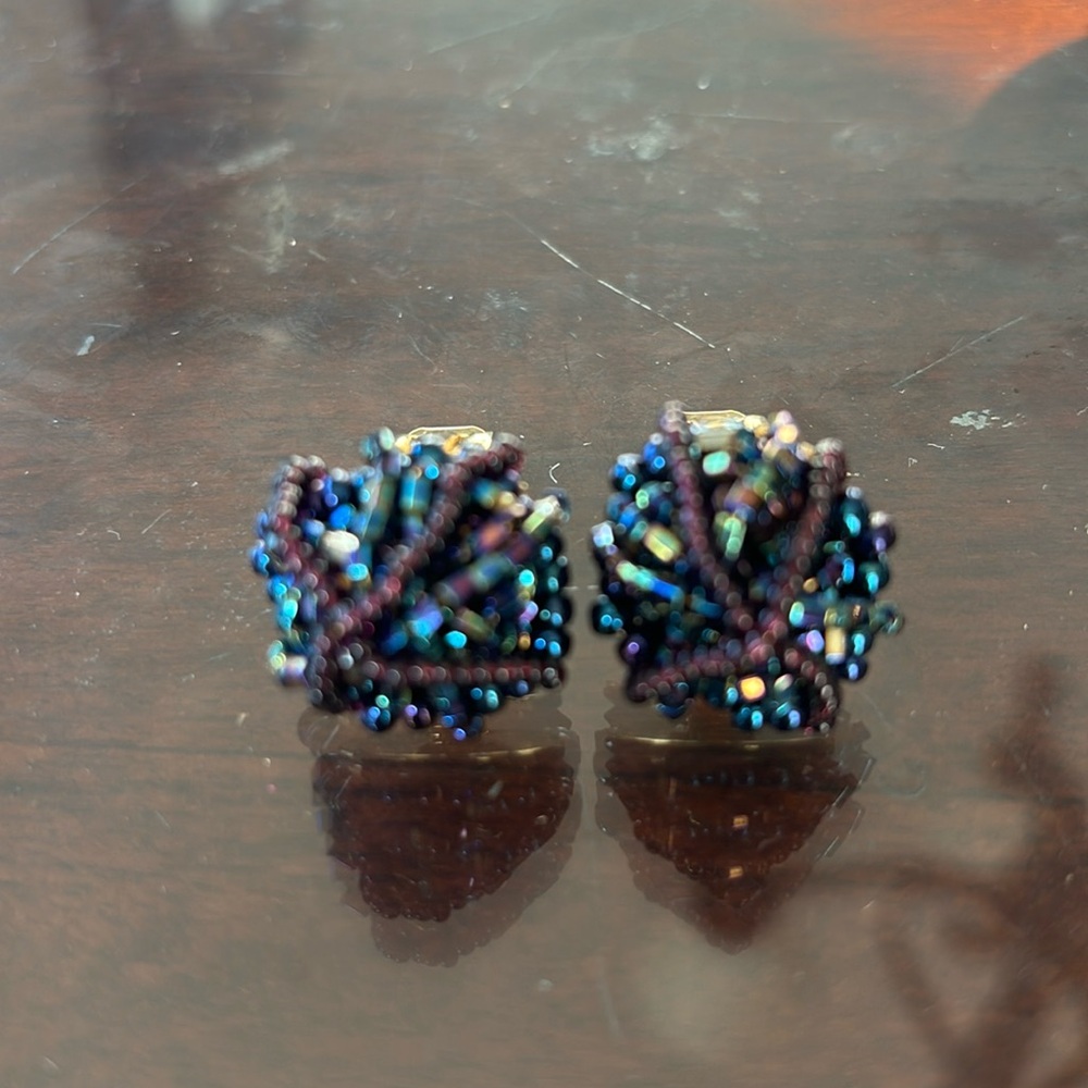 Vintage Colorful Bead Clip-on earrings